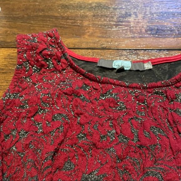 Anthropologie | Eva Franco Peplum Brocade Glitter Tank - Picture 3 of 10